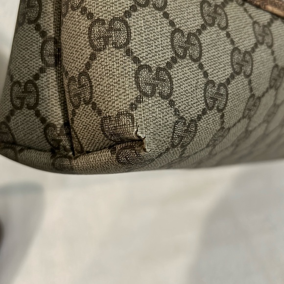 GUCCI GG Canvas Web Sherry Line  Bag PVC Beige Green Red Authentic - Picture 7 of 16